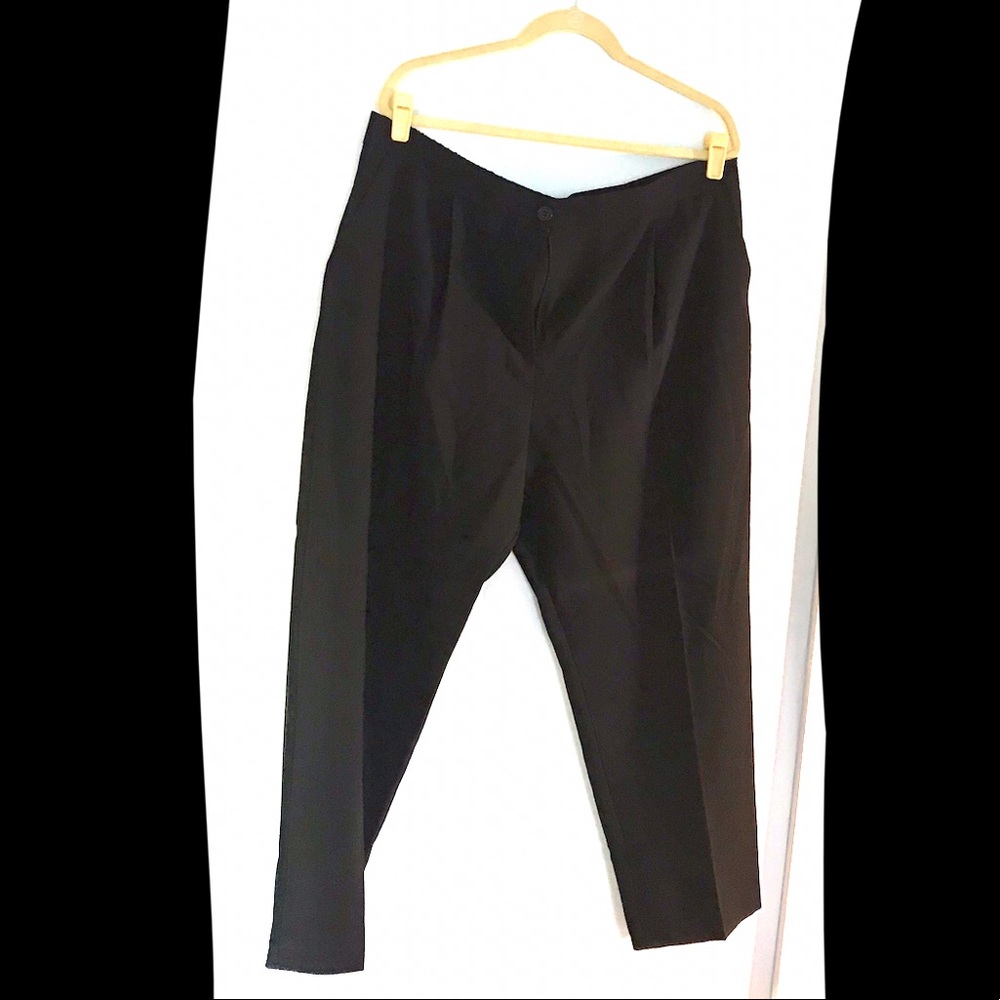 ASOS high waisted wide leg black trousers